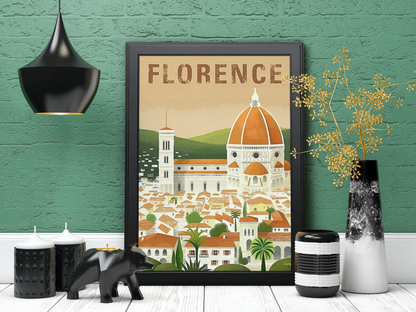 Vintage Florence City Travel Art Painting