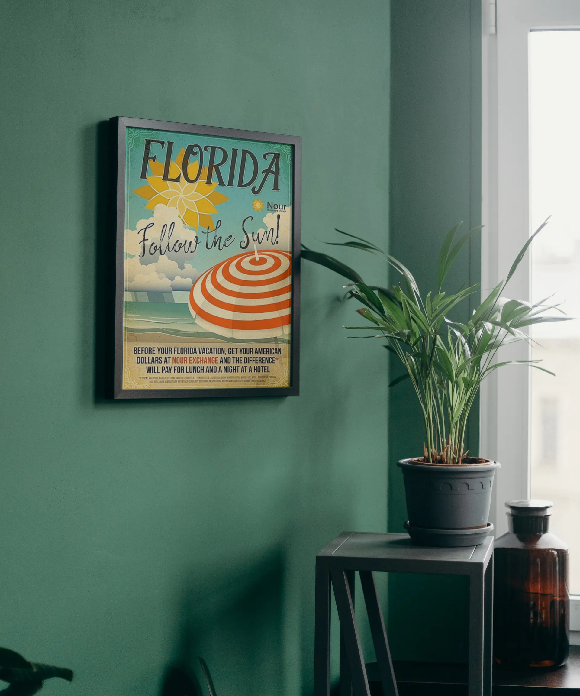 Vintage Florida Sun Travel Art Painting