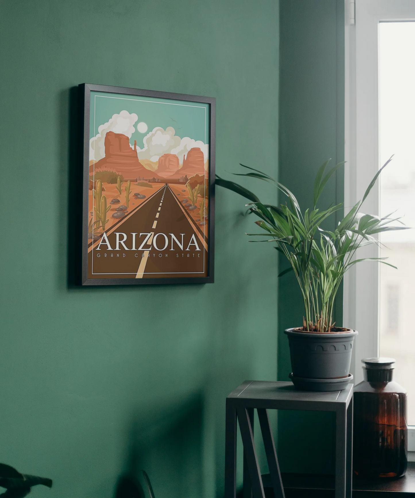 Vintage Arizona Highway Travel Art Painting