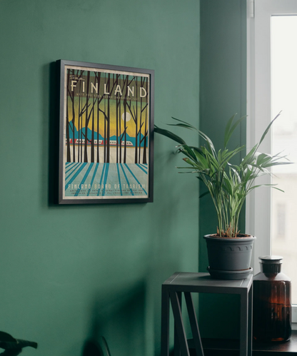 Vintage Finland Tourism Travel Art Painting