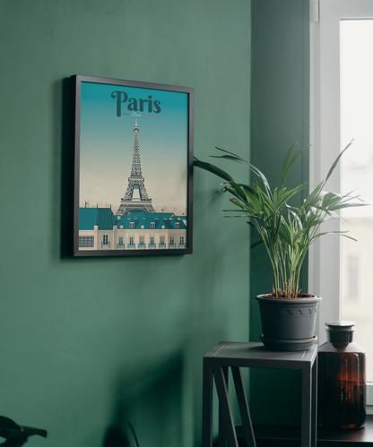 Vintage Paris Eiffel Tower Travel Art Painting