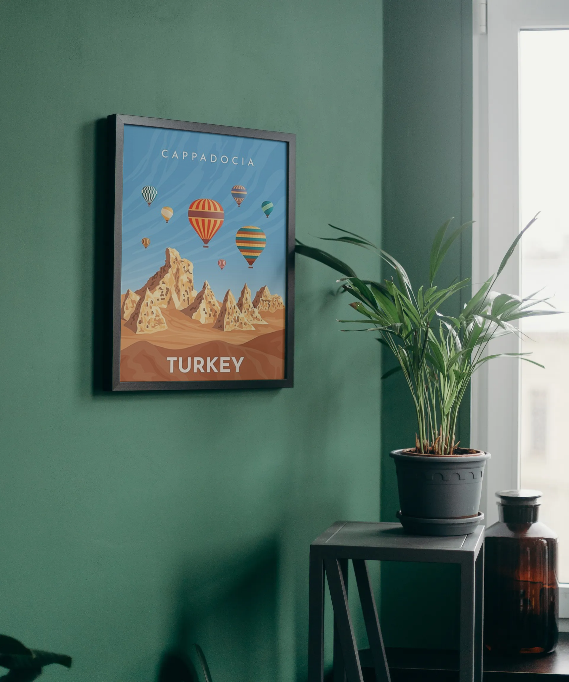 Vintage Turkey Cappadocia Travel Art Painting