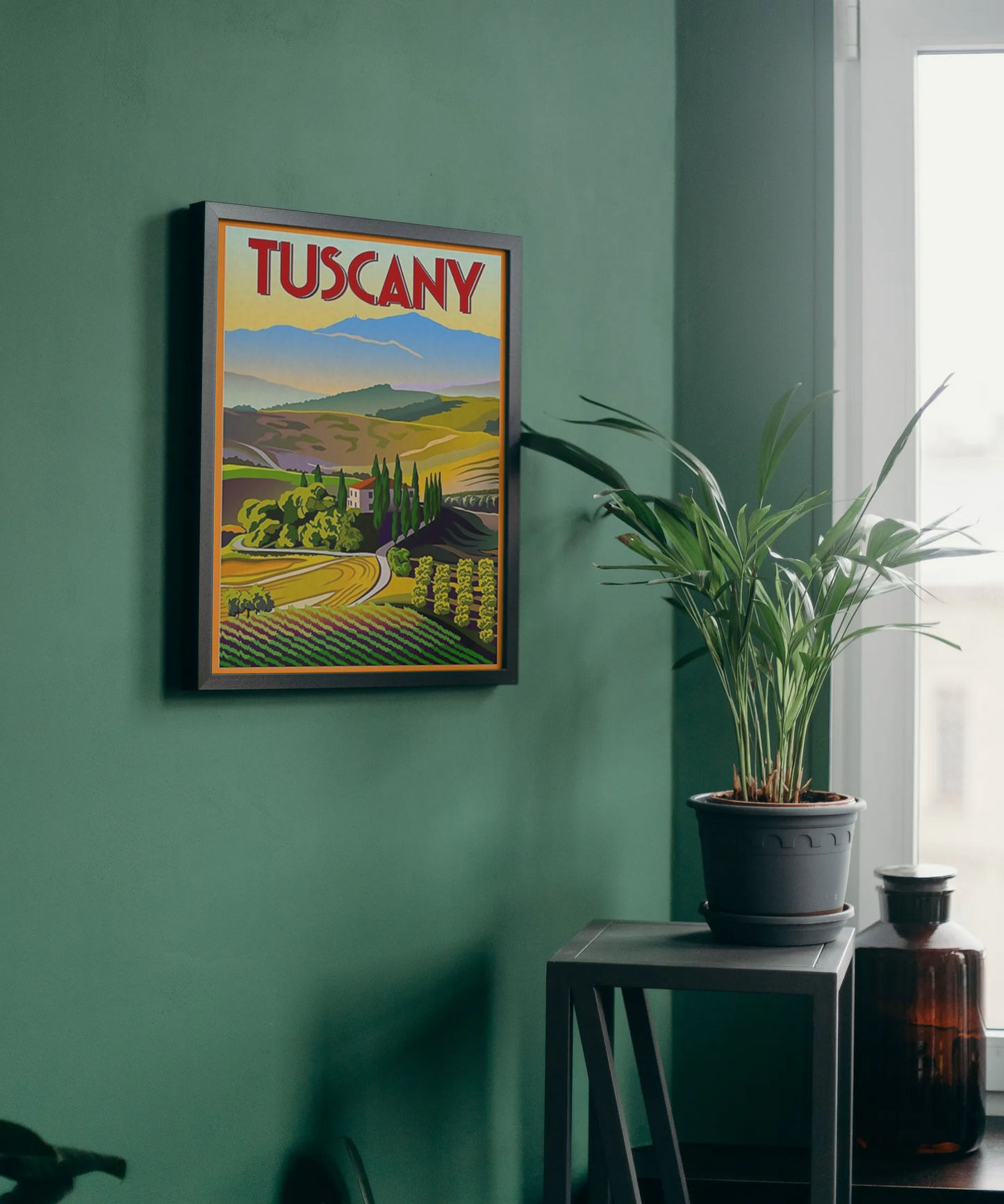 Vintage Tuscany Vineyards Travel Art Painting