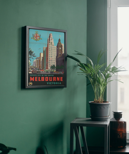 Vintage Melbourne City Travel Art Painting