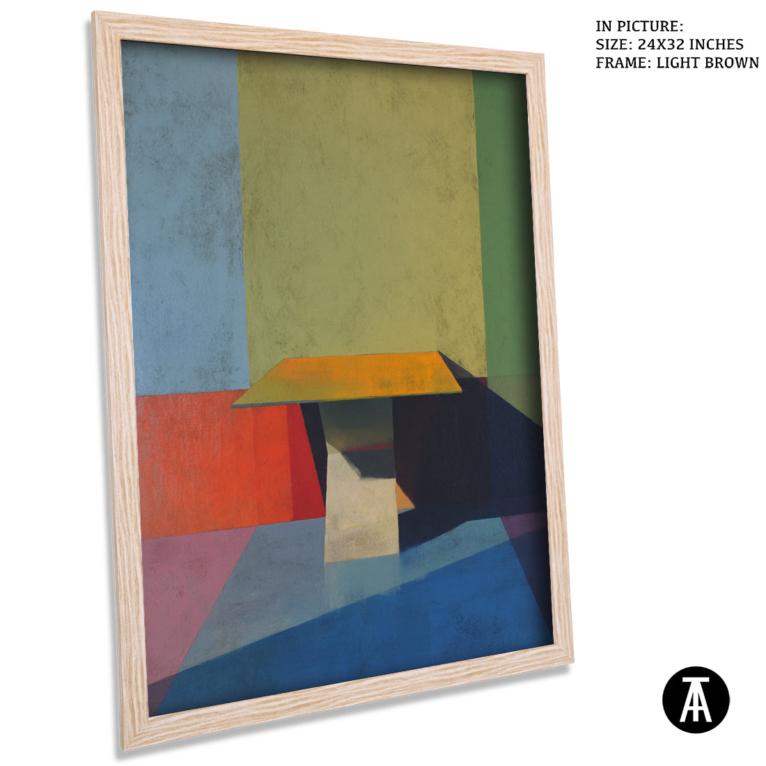 Artwork in Light Brown Frame