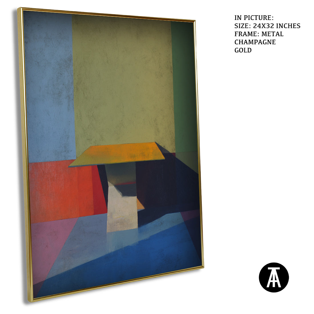 Artwork in Metal Champagne Gold Frame