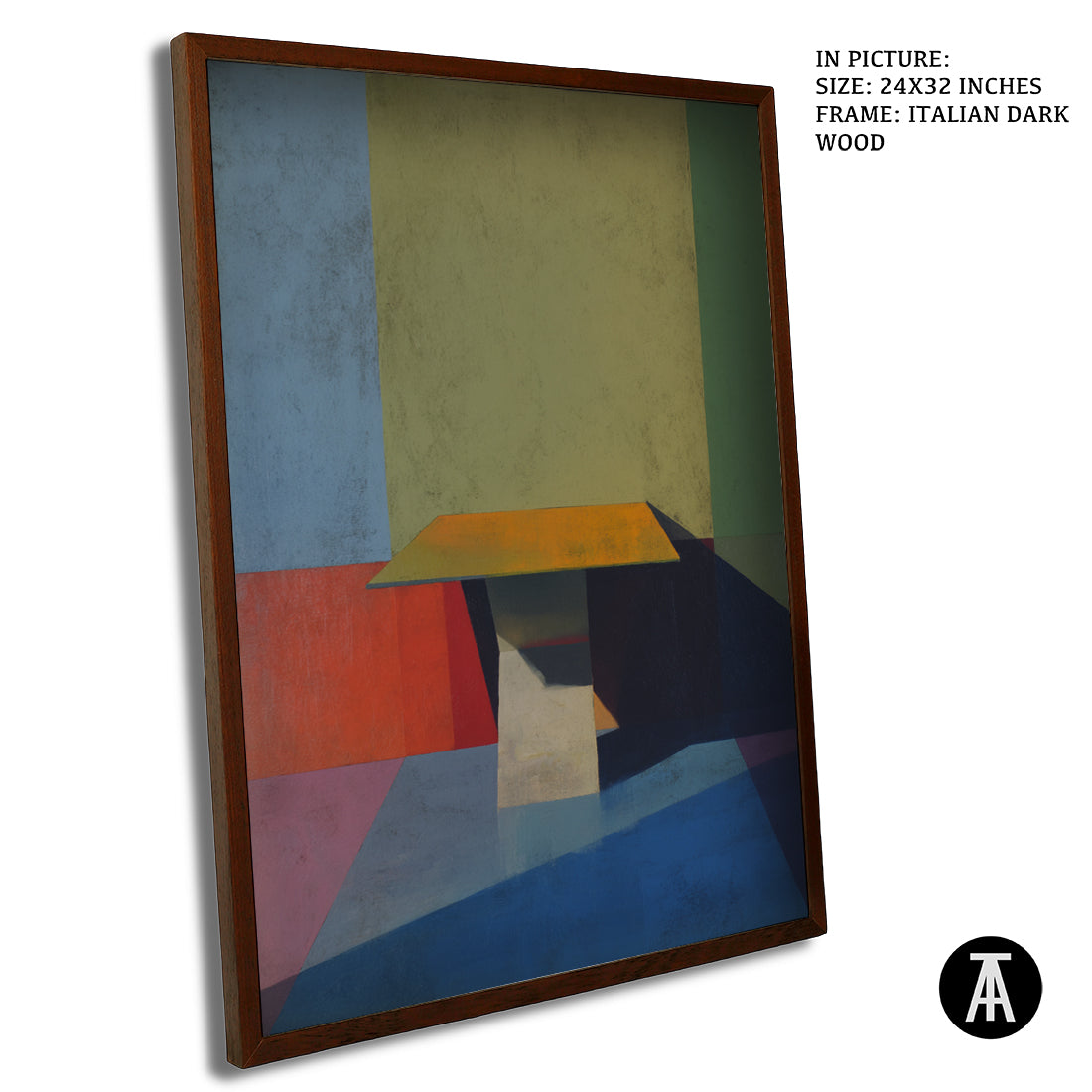 Artwork in Dark Wood Frame