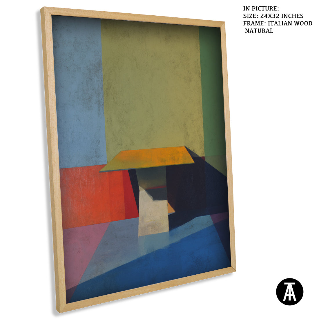 Artwork in Natural Wood Frame