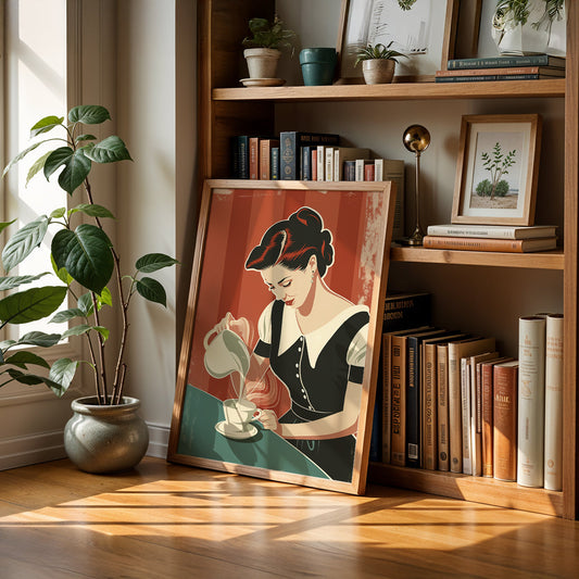 Cafe Art Painting in a Lifestyle Setting