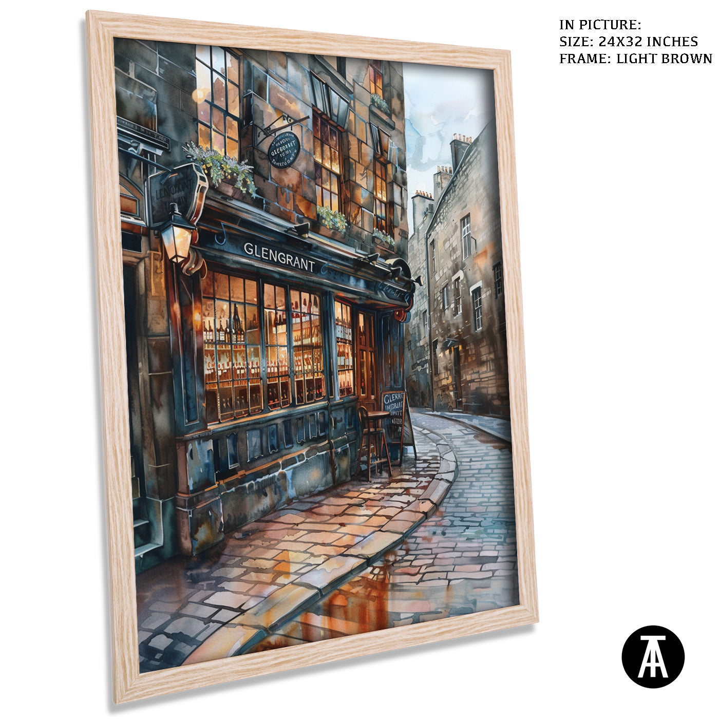 Artwork in Dark Brown Frame