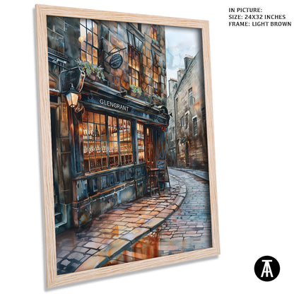 Artwork in Dark Brown Frame