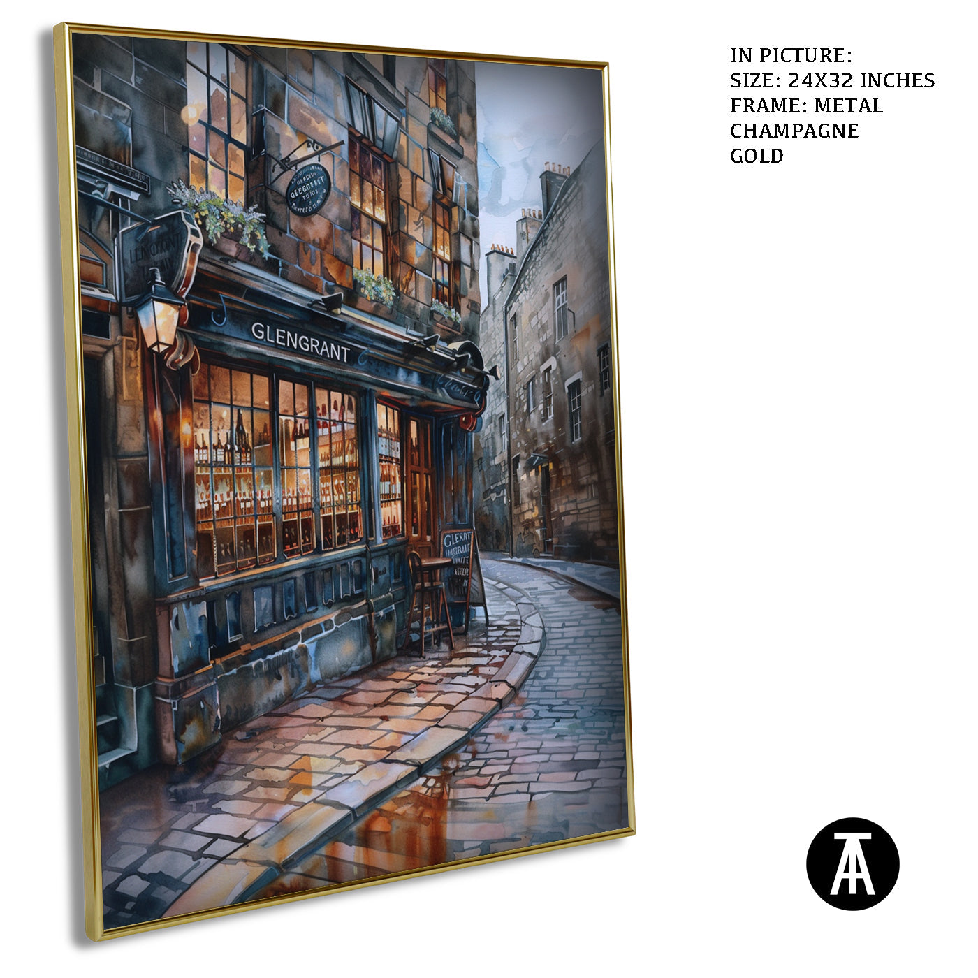 Artwork in Light Brown Frame