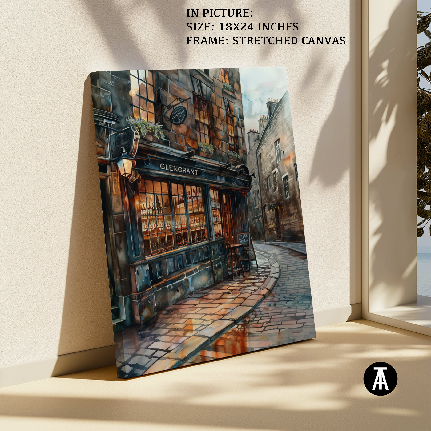 Artwork in Natural Wood Frame